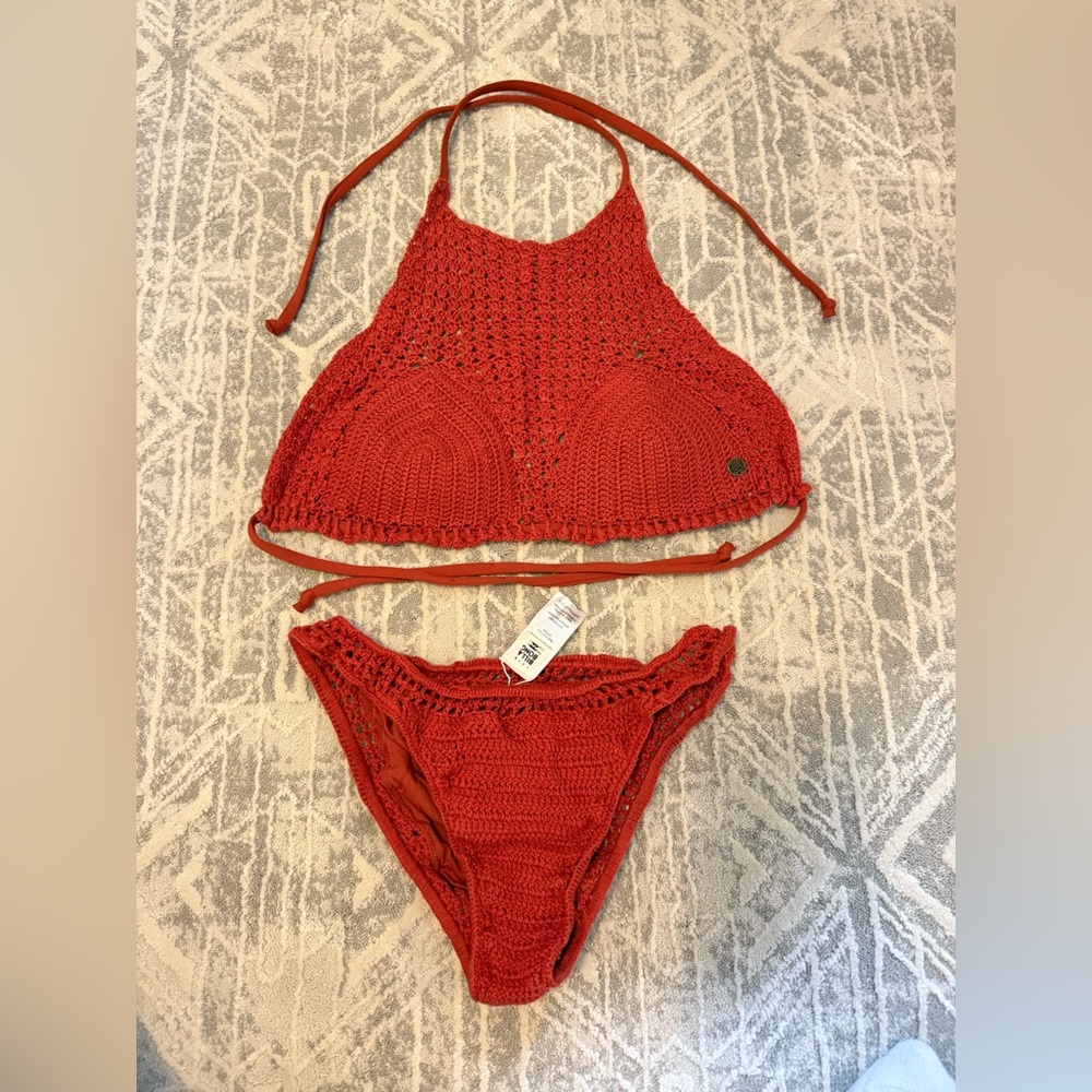 Billabong Red Crochet Bikini